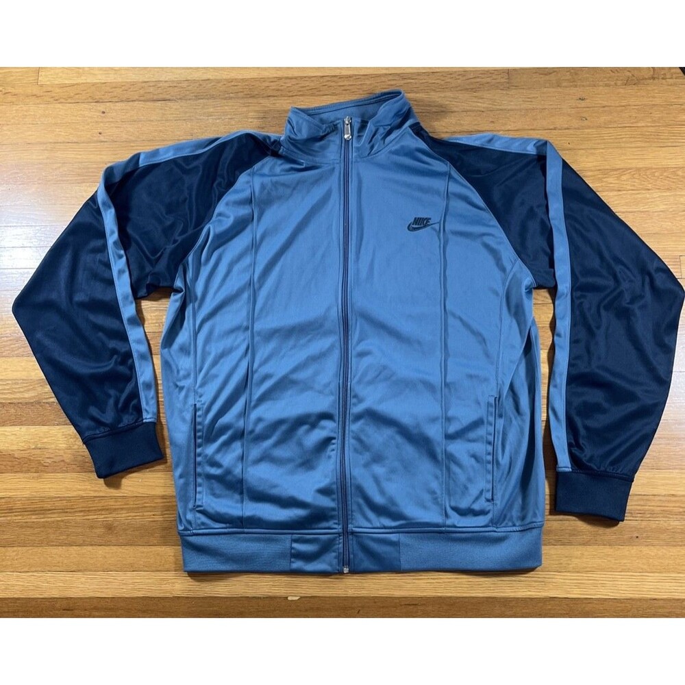 Nike Sportswear Track Jacket Mens XXL Blue Colorblock Full Zip Swoosh Logo